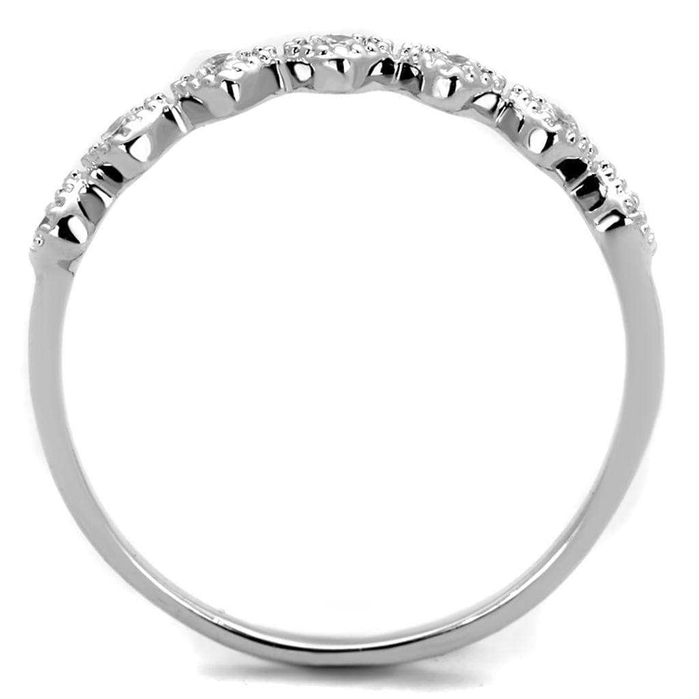 3W868 - Rhodium Brass Ring with AAA Grade CZ in Clear - Alamode - Flyclothing LLC