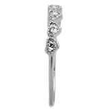 3W868 - Rhodium Brass Ring with AAA Grade CZ  in Clear - Alamode