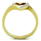 3W870 - Gold+Rhodium Brass Ring with AAA Grade CZ in Clear - Alamode - Flyclothing LLC