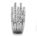 3W871 - Rhodium Brass Ring with AAA Grade CZ in Clear - Alamode - Flyclothing LLC