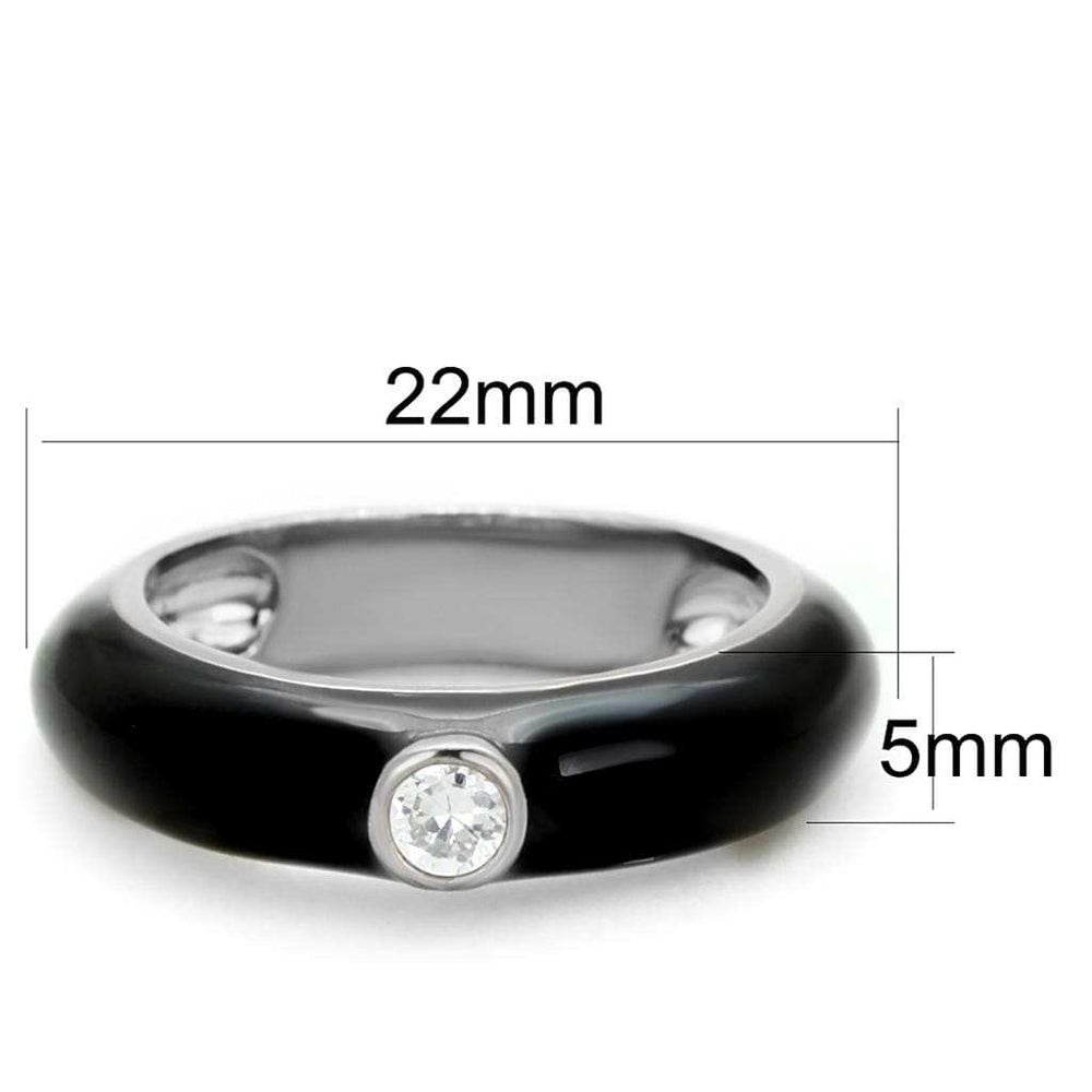 3W873 - Rhodium Brass Ring with AAA Grade CZ in Clear - Alamode - Flyclothing LLC