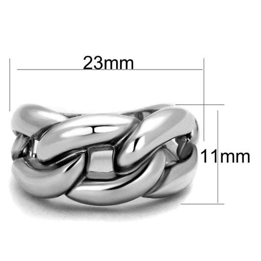 3W874 - Rhodium Brass Ring with No Stone - Alamode - Flyclothing LLC