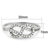 3W876 - Rhodium Brass Ring with AAA Grade CZ in Clear - Alamode - Flyclothing LLC