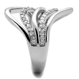 3W878 - Rhodium Brass Ring with AAA Grade CZ in Clear - Alamode - Flyclothing LLC