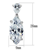 3W889 - Rhodium Brass Earrings with AAA Grade CZ in Clear - Alamode - Flyclothing LLC