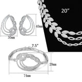 3W922 - Rhodium Brass Jewelry Sets with AAA Grade CZ in Clear - Alamode - Flyclothing LLC