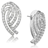 3W923 - Rhodium Brass Jewelry Sets with AAA Grade CZ  in Clear - Alamode