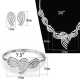 3W923 - Rhodium Brass Jewelry Sets with AAA Grade CZ in Clear - Alamode - Flyclothing LLC