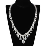 3W925 - Rhodium Brass Jewelry Sets with AAA Grade CZ in Clear - Alamode - Flyclothing LLC