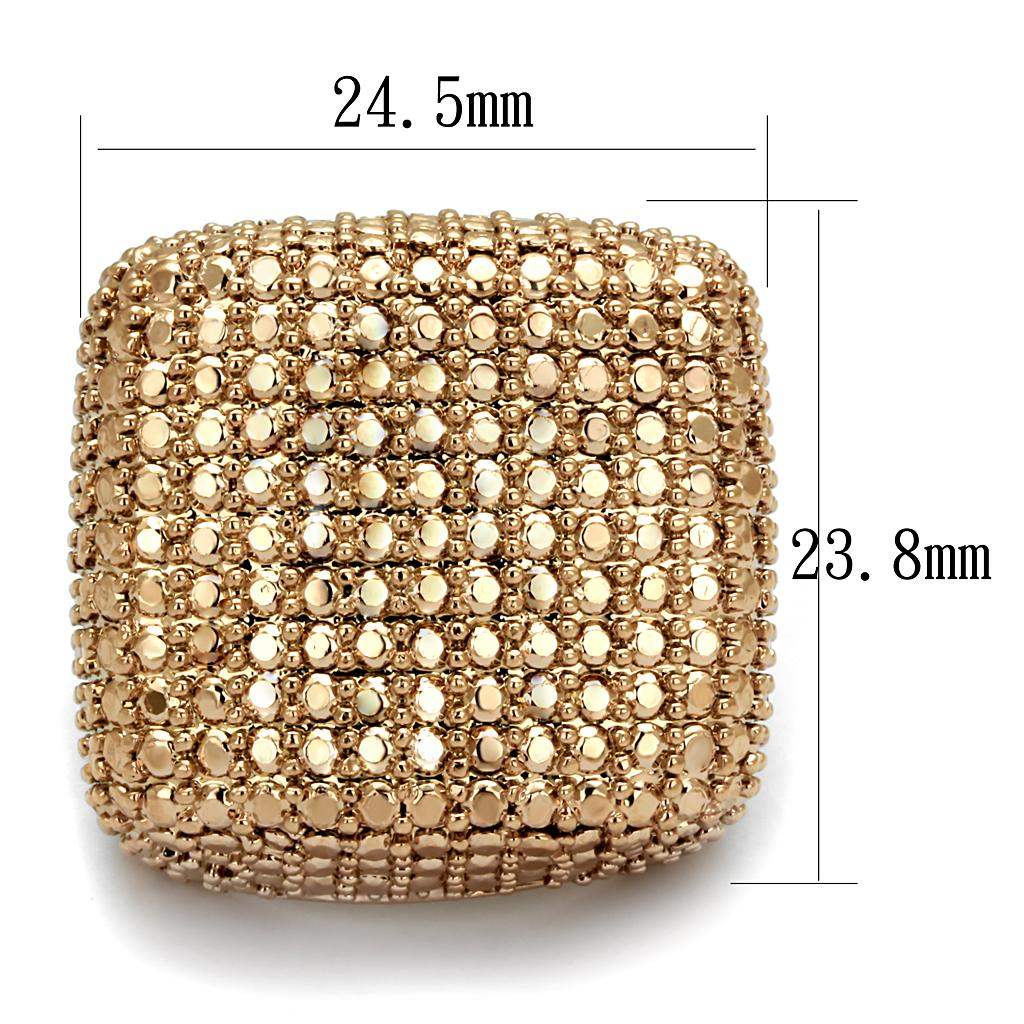 3W934 - IP Rose Gold(Ion Plating) Brass Ring with AAA Grade CZ in Metallic Light Gold - Alamode - Flyclothing LLC