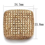 3W934 - IP Rose Gold(Ion Plating) Brass Ring with AAA Grade CZ in Metallic Light Gold - Alamode - Flyclothing LLC