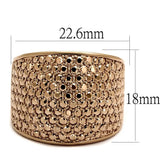3W935 - IP Rose Gold(Ion Plating) Brass Ring with AAA Grade CZ in Metallic Light Gold - Alamode - Flyclothing LLC