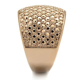 3W935 - IP Rose Gold(Ion Plating) Brass Ring with AAA Grade CZ in Metallic Light Gold - Alamode - Flyclothing LLC
