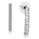 3W938 - Rhodium Brass Jewelry Sets with AAA Grade CZ in Clear - Alamode - Flyclothing LLC