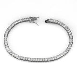3W938 - Rhodium Brass Jewelry Sets with AAA Grade CZ in Clear - Alamode - Flyclothing LLC