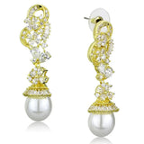 3W945 - Gold Brass Jewelry Sets with AAA Grade CZ in Clear - Alamode - Flyclothing LLC