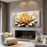 Golden Lotus Minimalist Abstract Wall Art II - Tailored Canvases - Flyclothing LLC