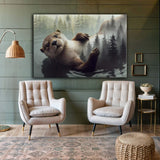 Otter Double Exposure Wall Art - Tailored Canvases - Flyclothing LLC