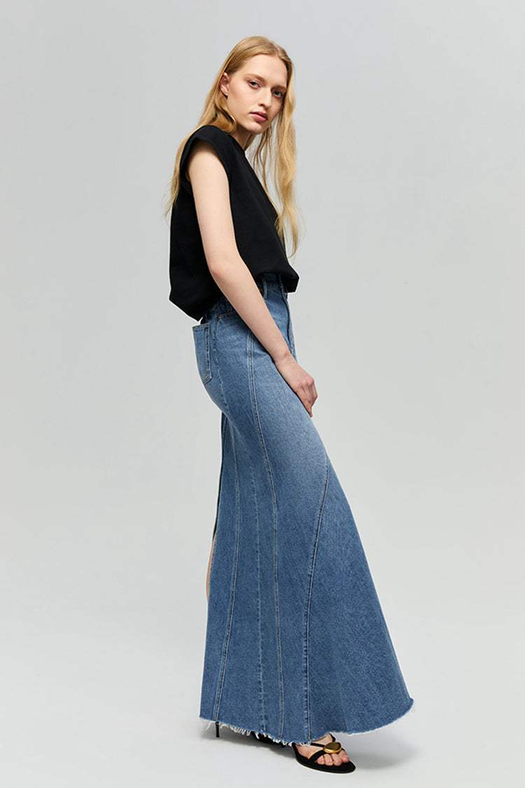 Ocean Wave Denim Skirt HJ821 - Hey Joanie - Flyclothing LLC