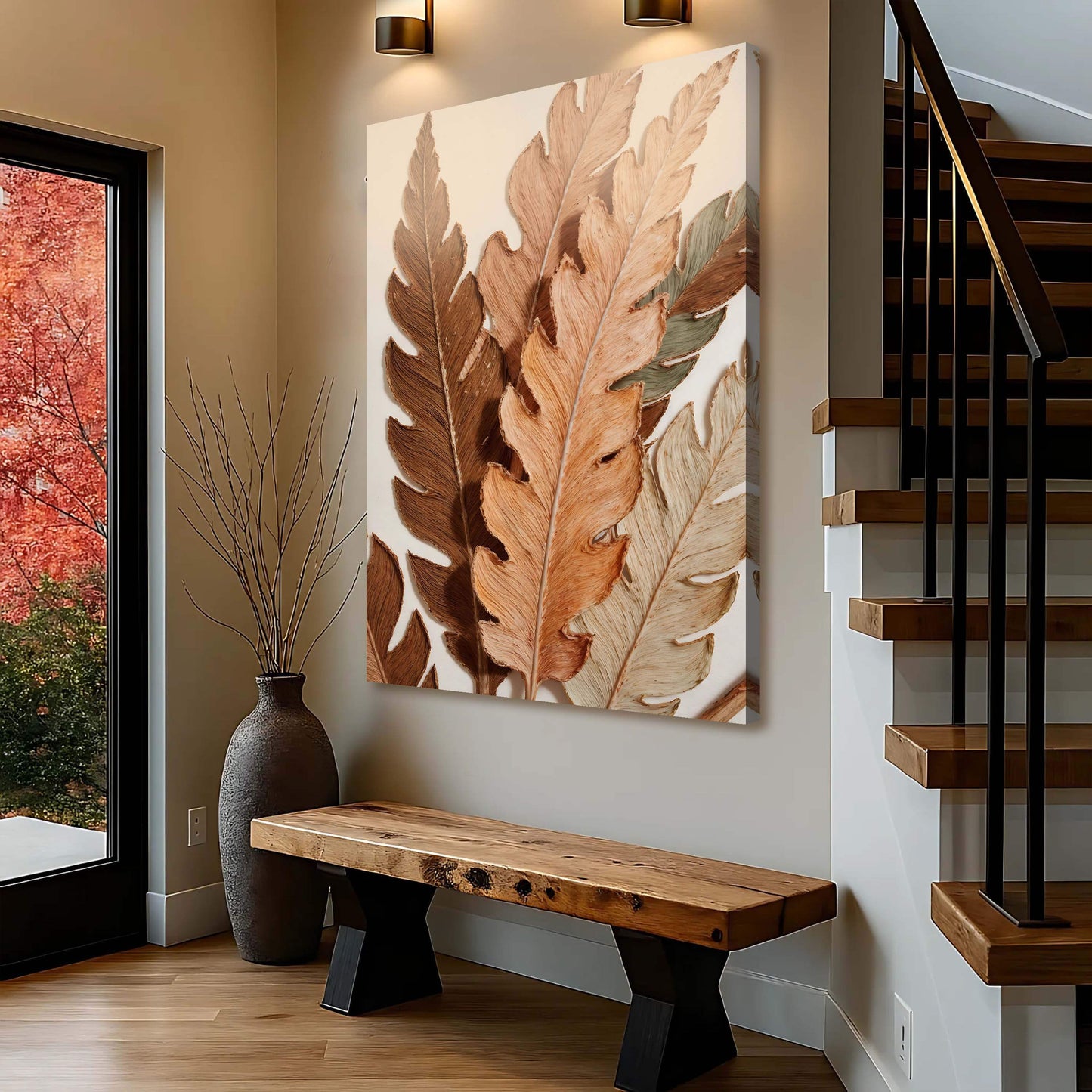 Abstract Autum Leaves Wall Art - Tailored Canvases - Flyclothing LLC