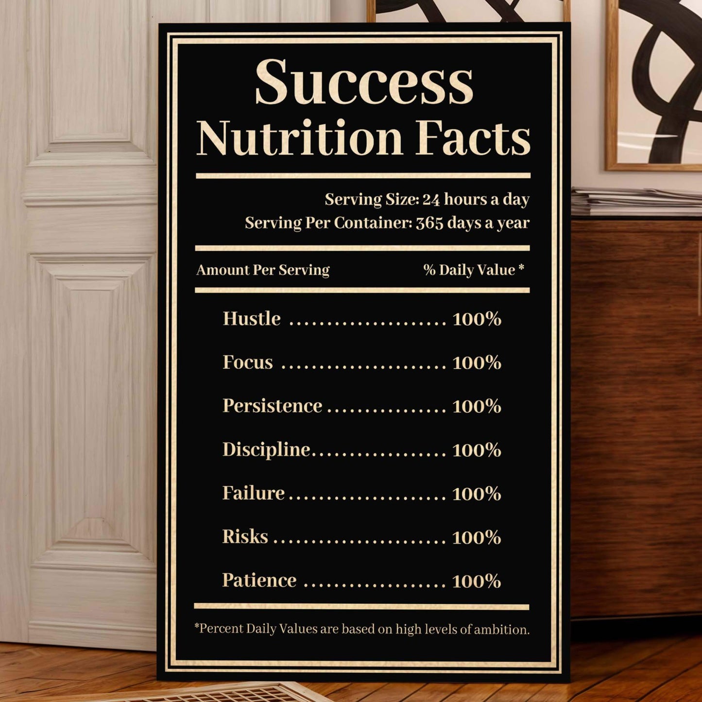 Ingredients For Success Motivational Wall Sign - Tailored Canvases - Flyclothing LLC