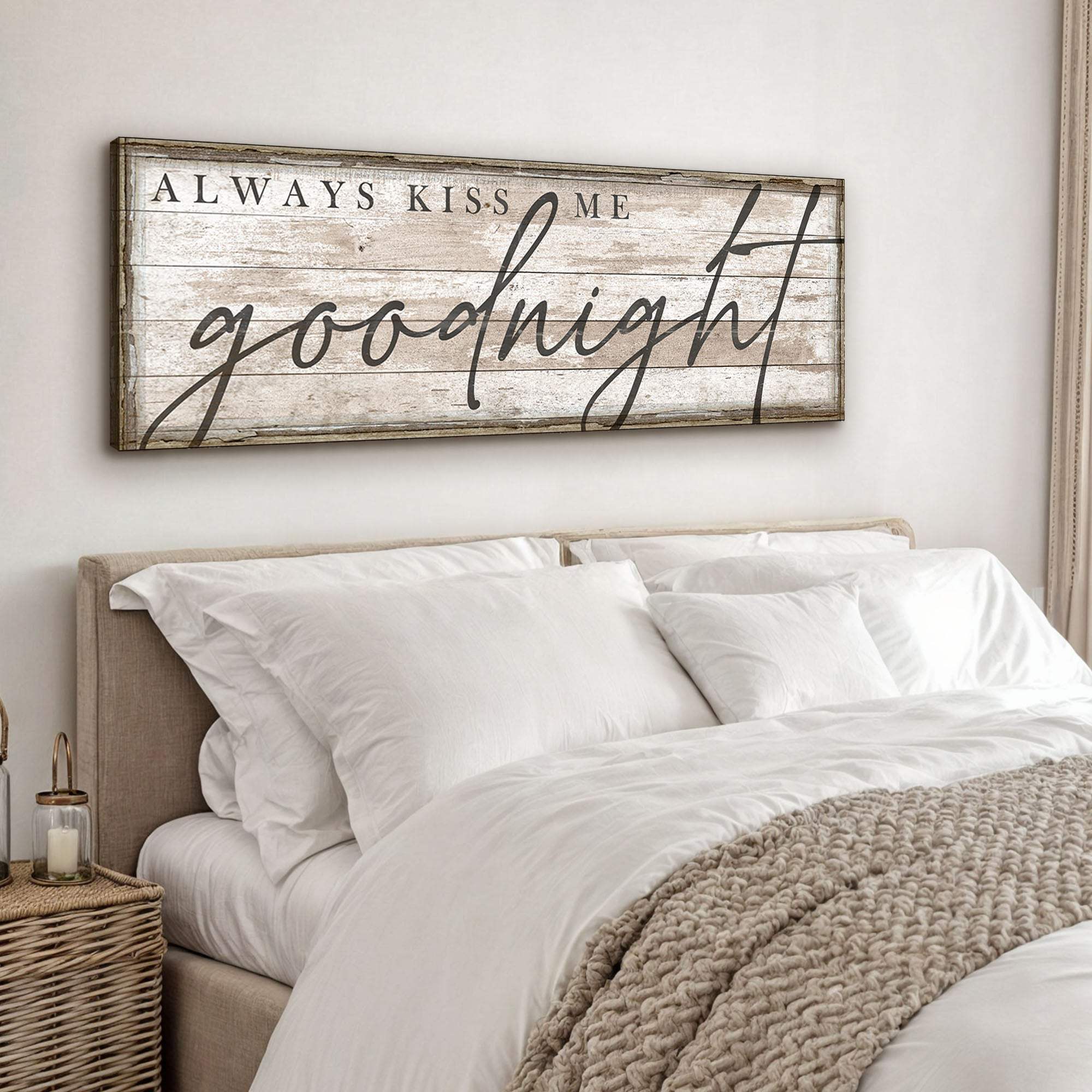 Always Kiss Me Goodnight Bedroom Sign II - Tailored Canvases - Flyclothing LLC