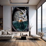 Owl Double Exposure Wall Art - Tailored Canvases - Flyclothing LLC