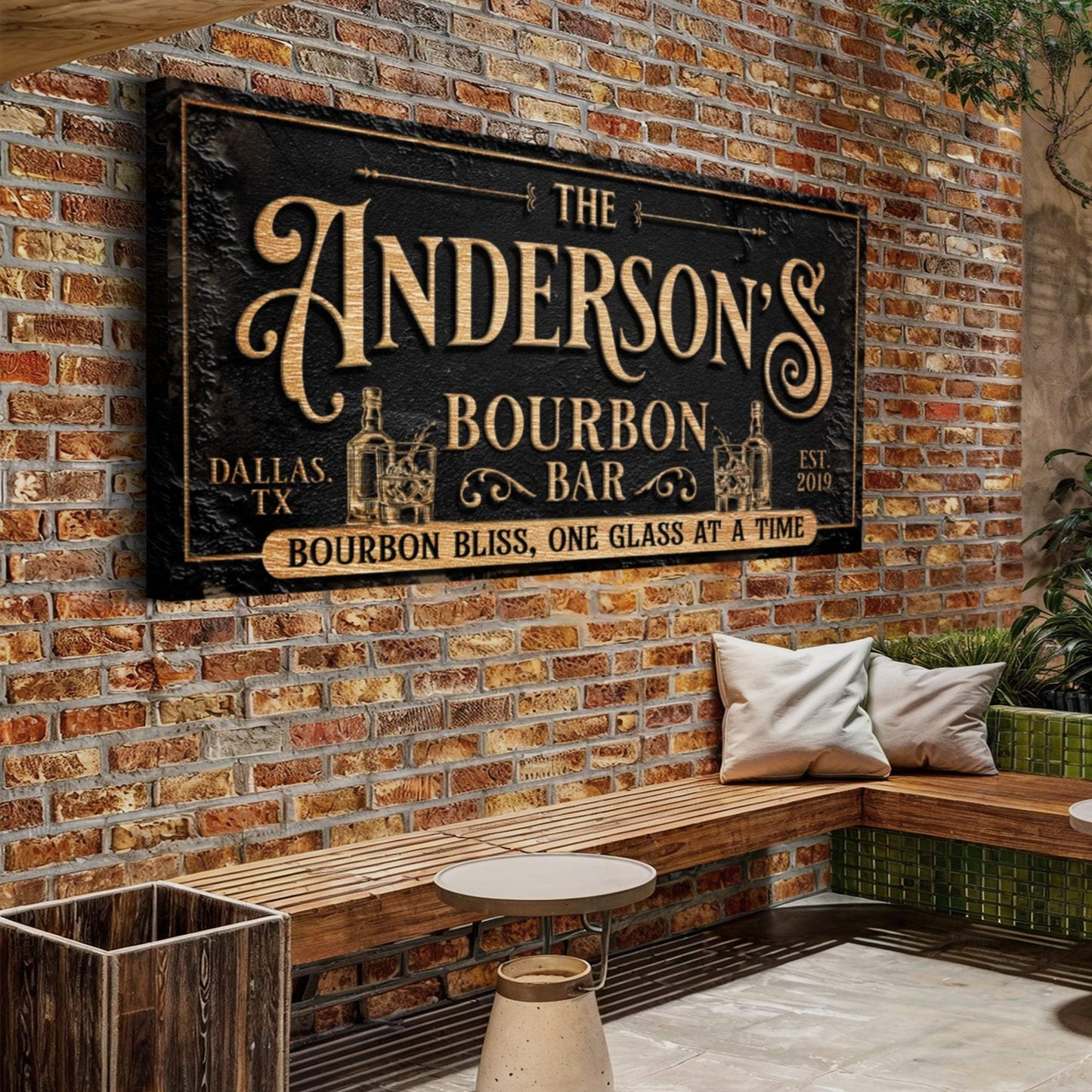 Personalized Bourbon Bar Sign III - Tailored Canvases - Flyclothing LLC
