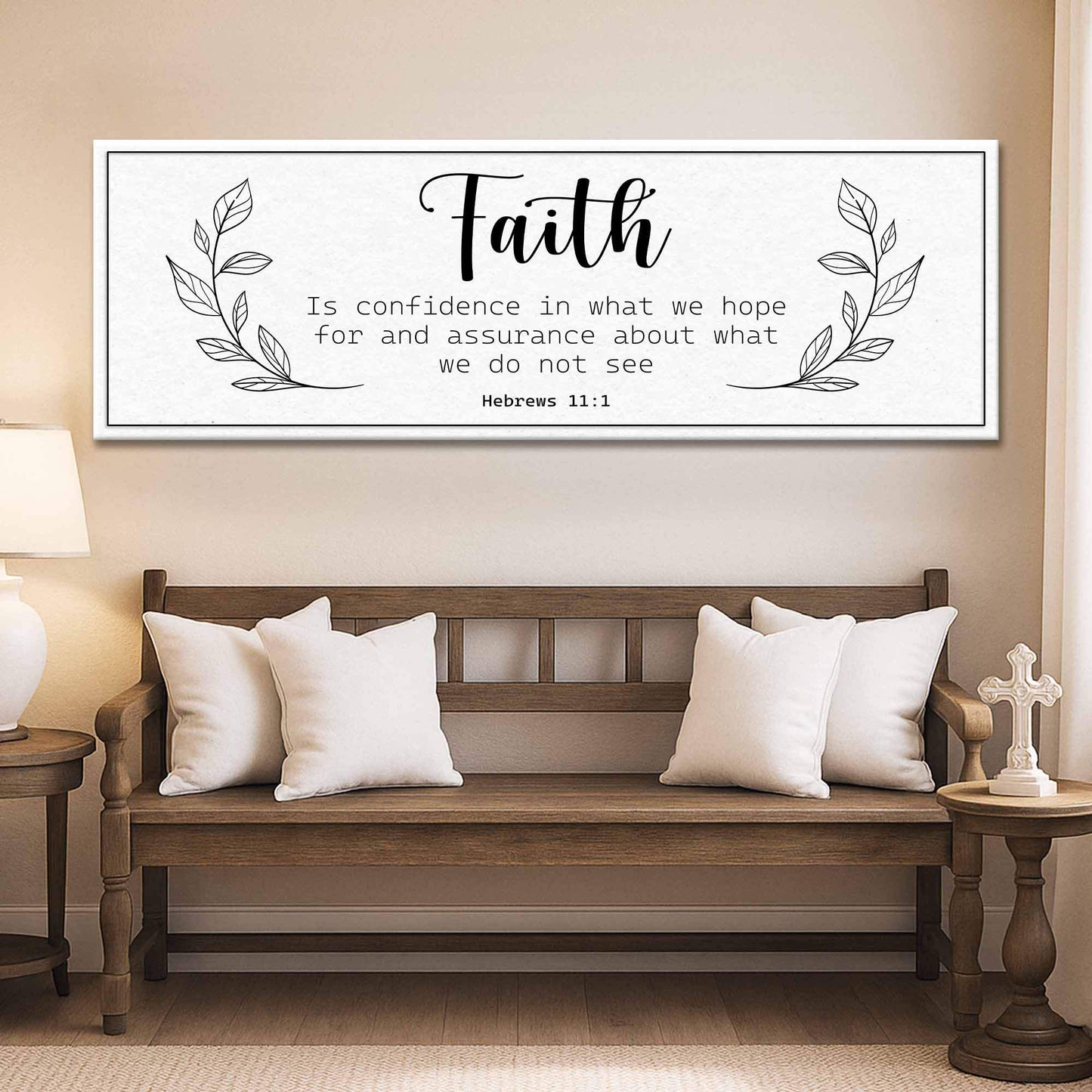 Faith Is Confidence - Hebrews 11:1 Faith Sign - Tailored Canvases - Flyclothing LLC