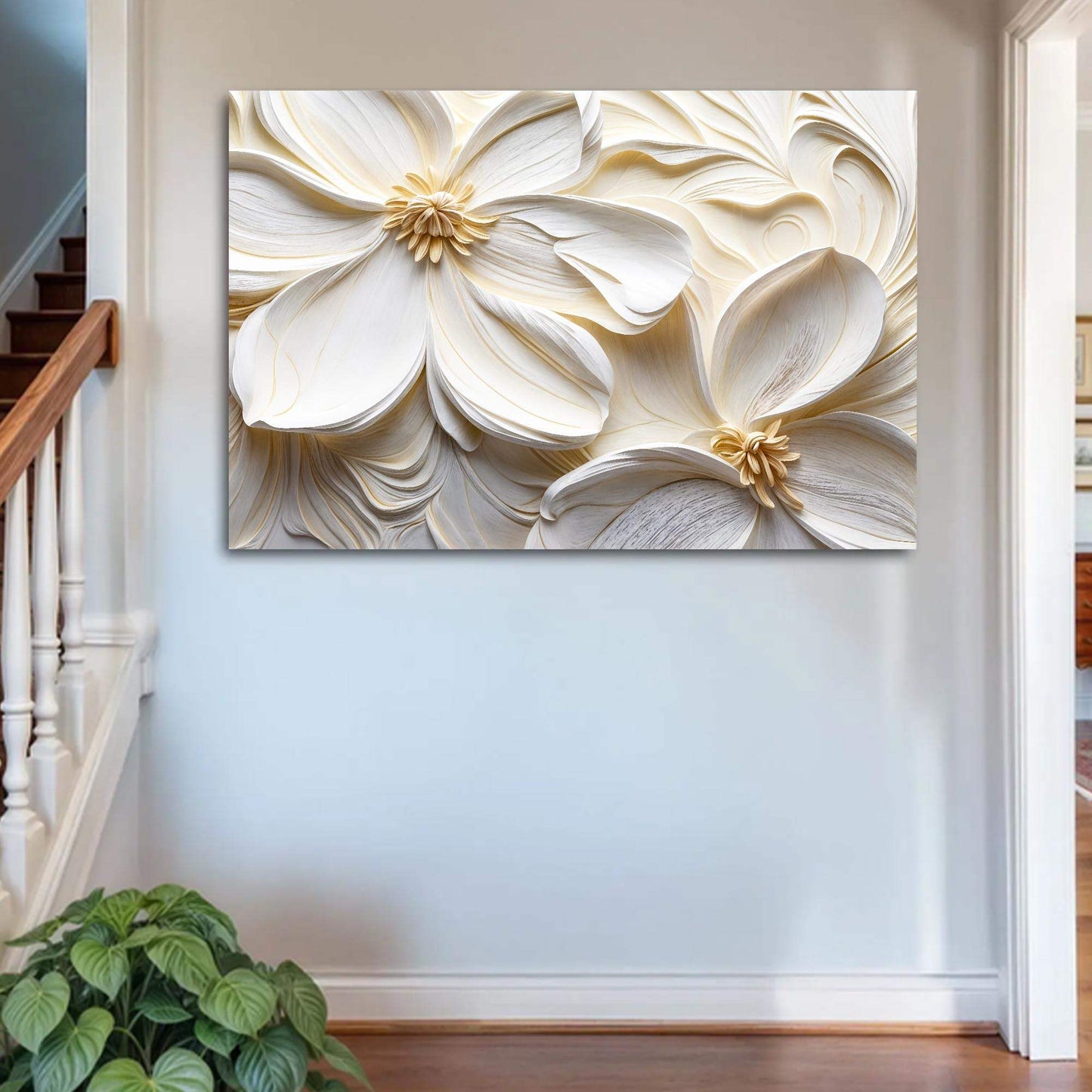 3D Minimalist Flower Wall Art II - Tailored Canvases - Flyclothing LLC