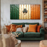 Irish Shamrock Glory Wooden Flag Wall Art II - Tailored Canvases - Flyclothing LLC