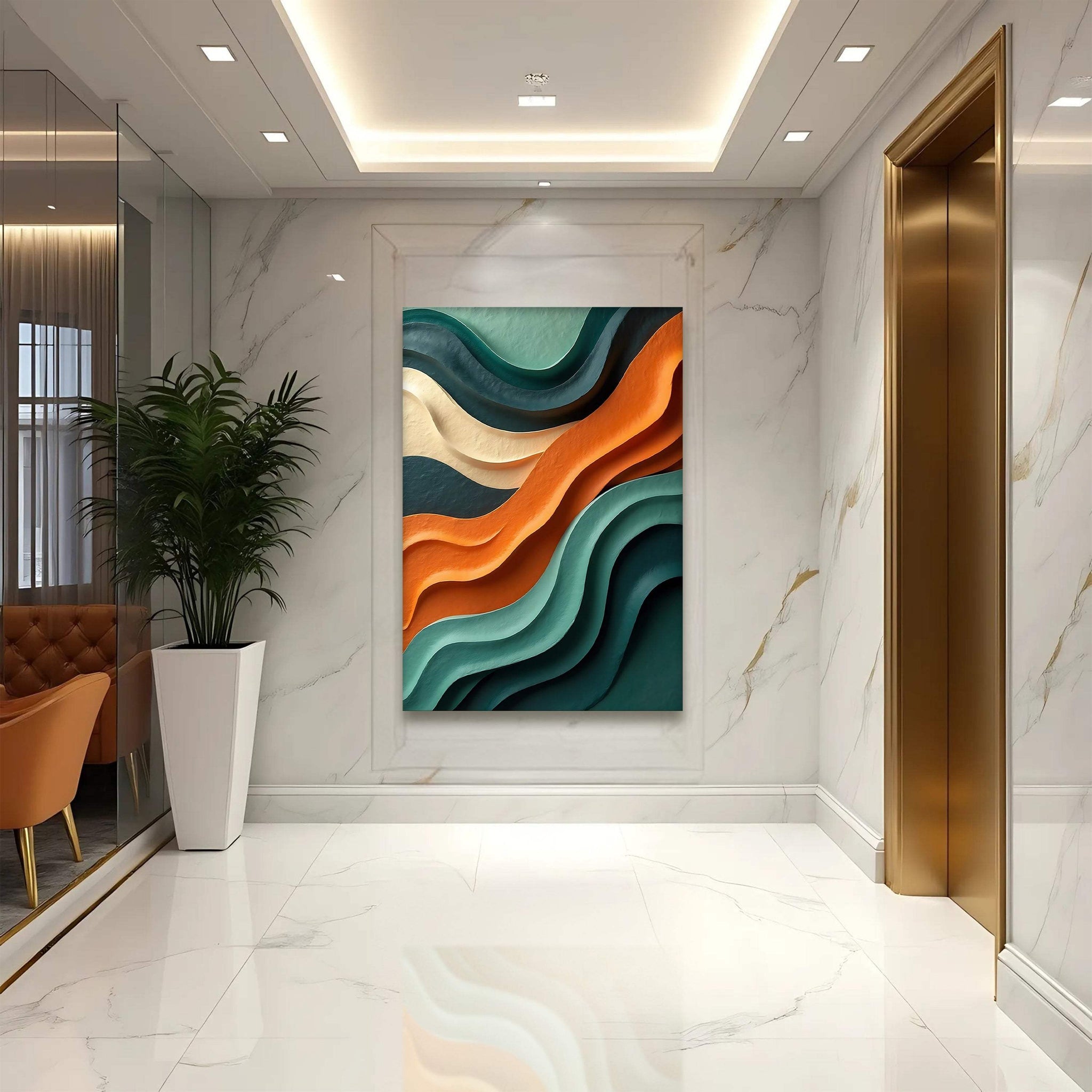 Wave Abstract Wall Art - Tailored Canvases - Flyclothing LLC