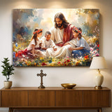 Jesus With Children Faith Wall Art IX - Tailored Canvases - Flyclothing LLC