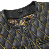 Tactical Emerald Men’s Motorcycle Leather Vest - First Manufacturing Company - Flyclothing LLC