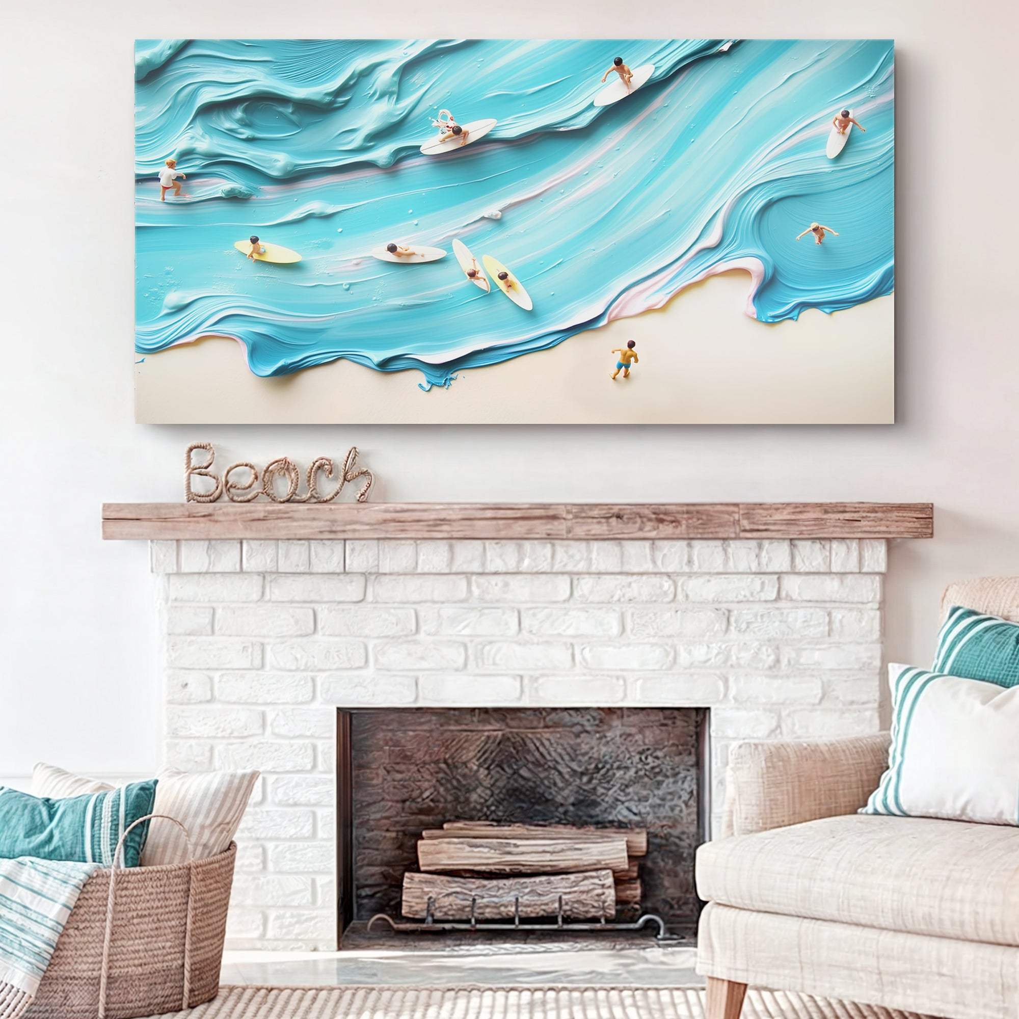 Abstract Aerial View Beach Wall Art - Tailored Canvases - Flyclothing LLC