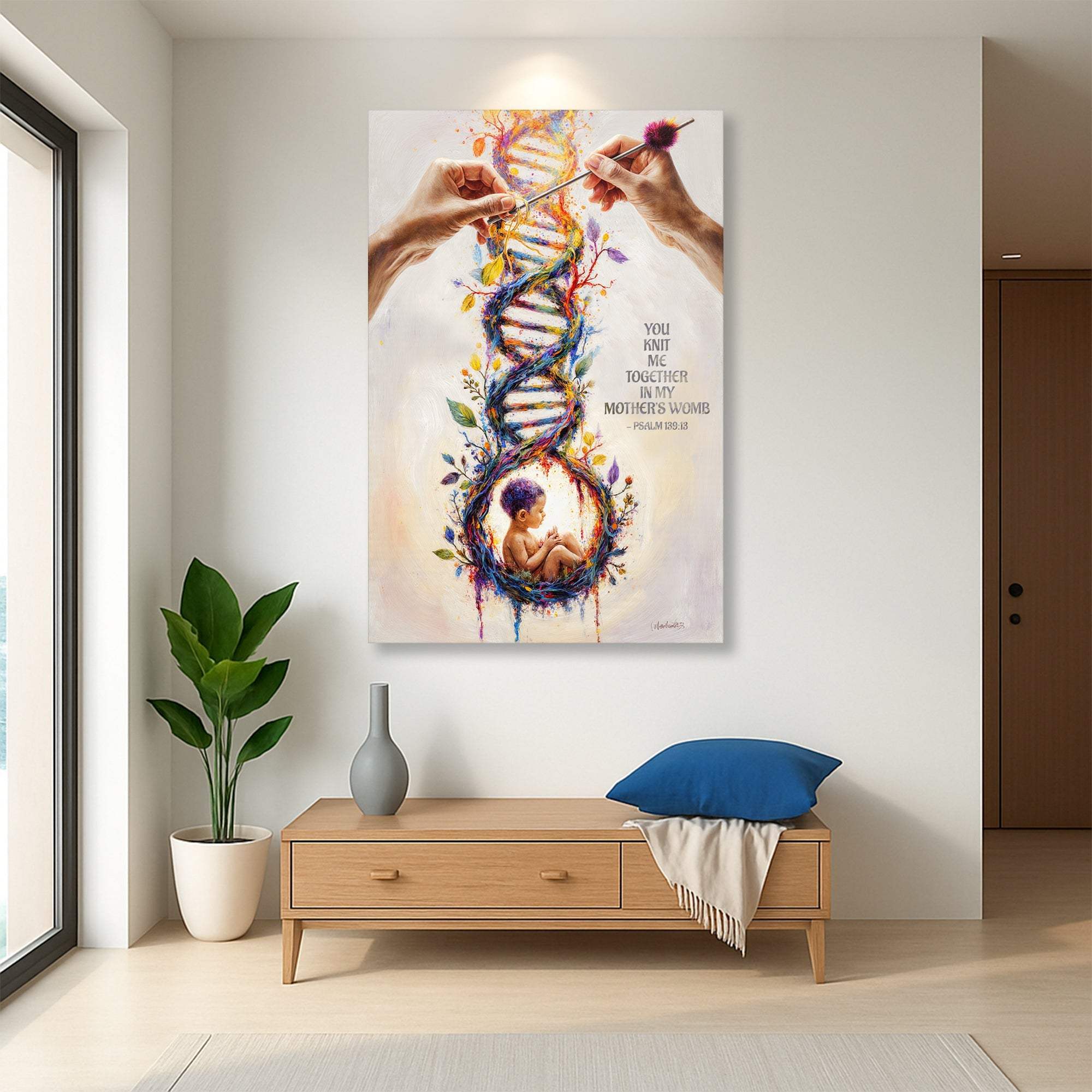 Psalm 139:13 - For You Knit Me In My Mother's Womb Faith Sign - Tailored Canvases - Flyclothing LLC