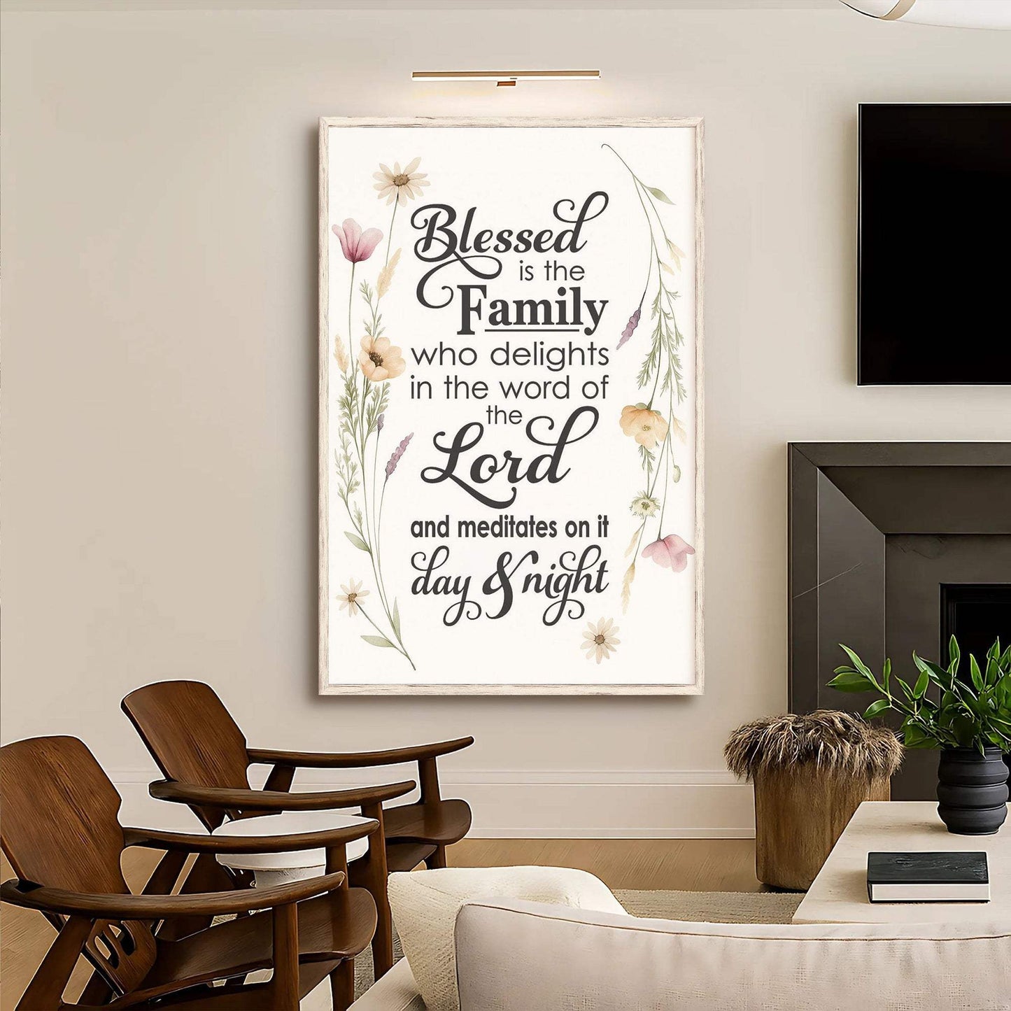 Blessed Is The Family Faith Sign - Tailored Canvases - Flyclothing LLC