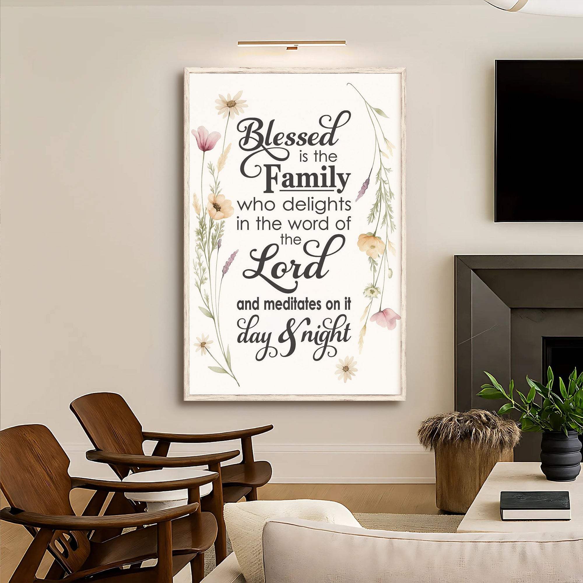 Blessed Is The Family Faith Sign - Tailored Canvases - Flyclothing LLC