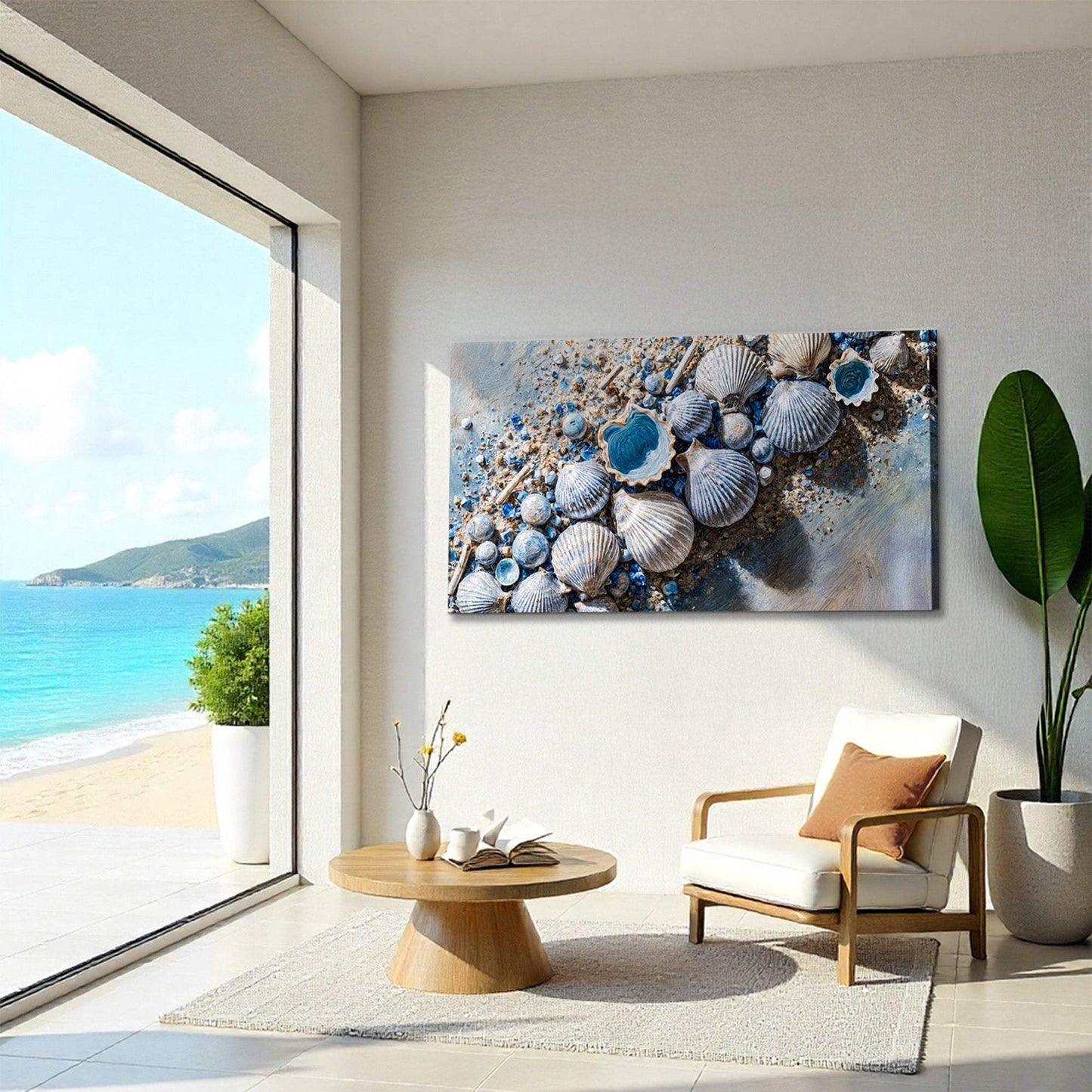 Sea Shells Modern Coastal Wall Art II - Tailored Canvases - Flyclothing LLC