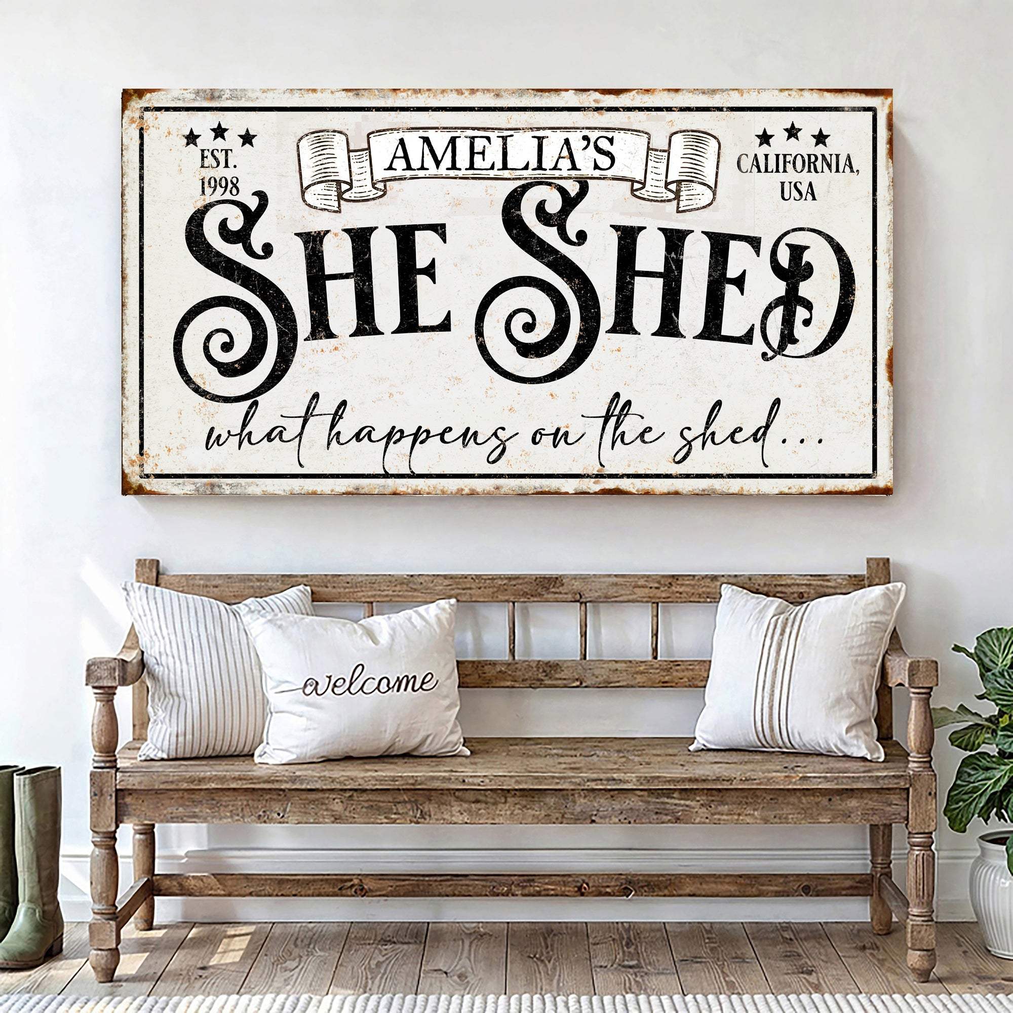 Personalized She Shed Sign IV - Tailored Canvases - Flyclothing LLC