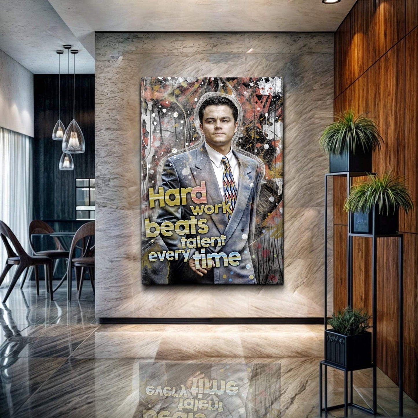 Hard Work Beats Talent Every Time Motivational Wall Sign - Tailored Canvases - Flyclothing LLC