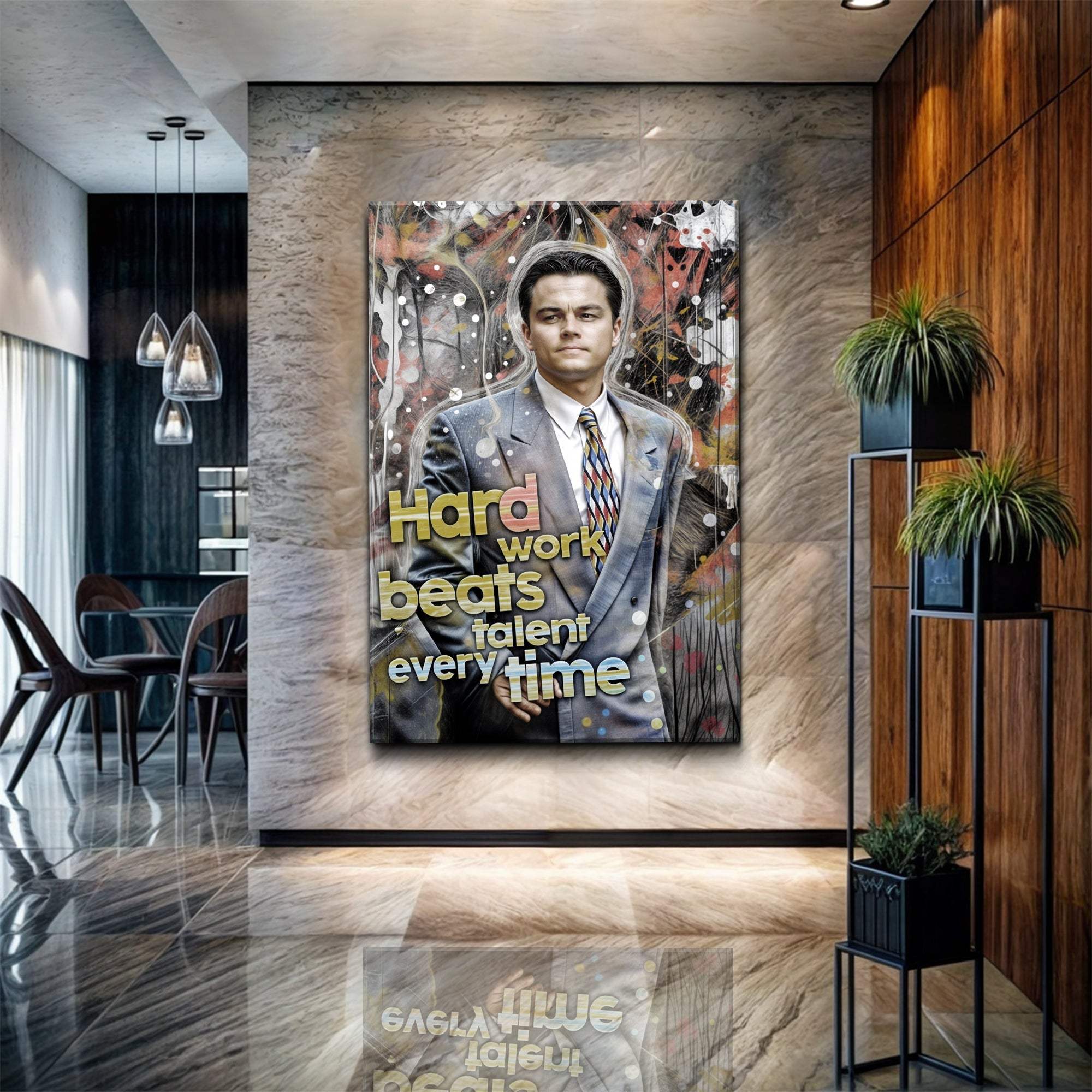 Hard Work Beats Talent Every Time Motivational Wall Sign - Tailored Canvases - Flyclothing LLC