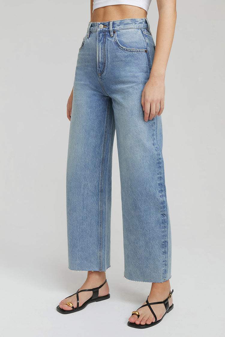 Moon Curve Raw Hem Crop Jeans HJ129 - Hey Joanie - Flyclothing LLC