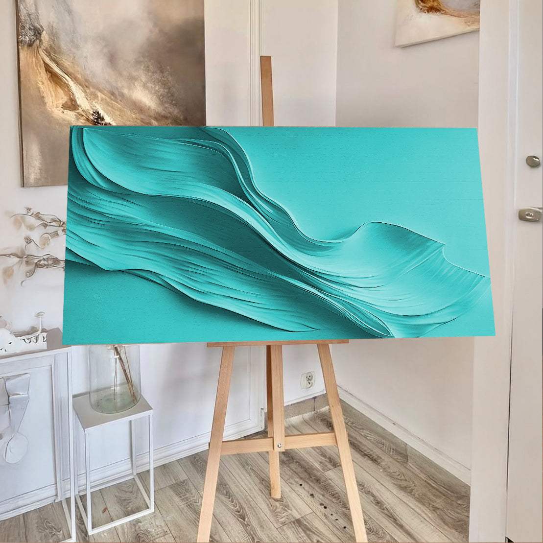 Turquoise Minimalist Wall Art - Tailored Canvases - Flyclothing LLC