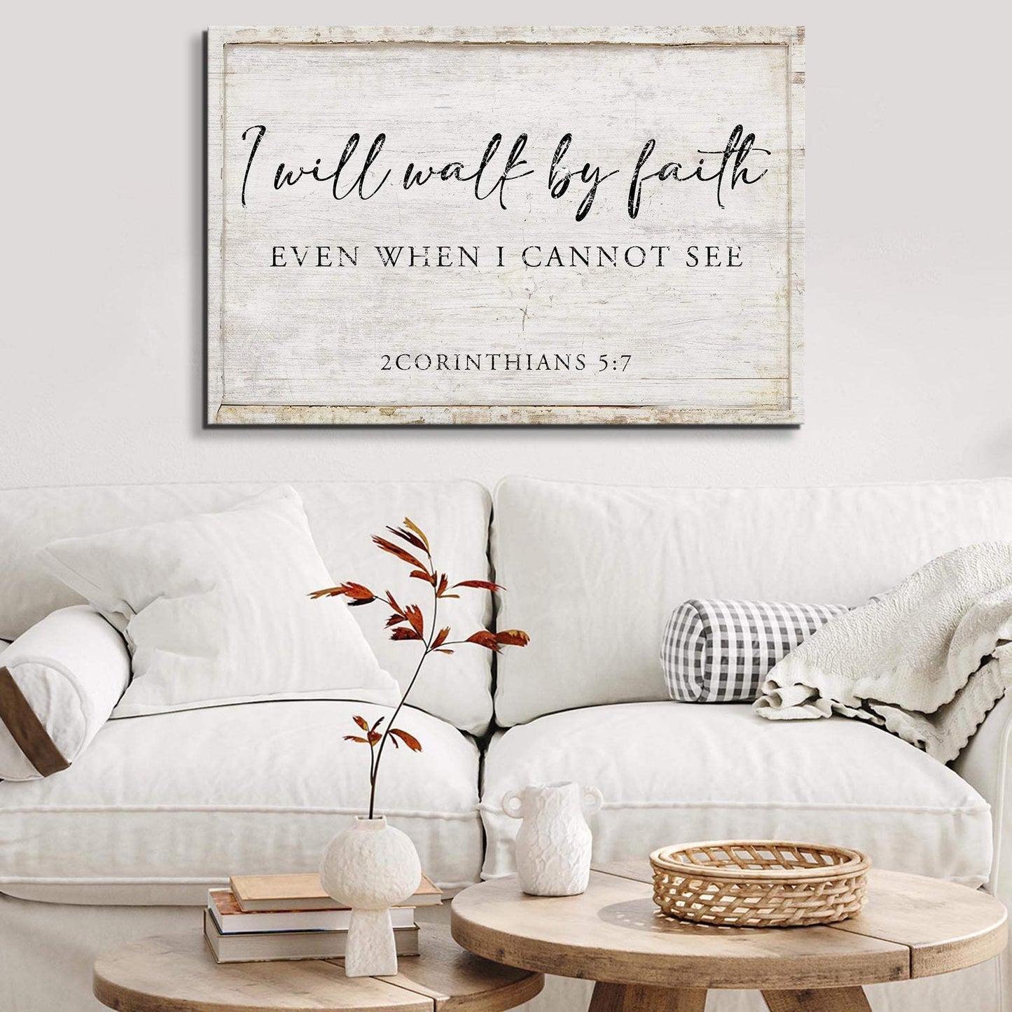 I Will Walk By Faith Even When I Cannot See Faith Sign II - Tailored Canvases - Flyclothing LLC
