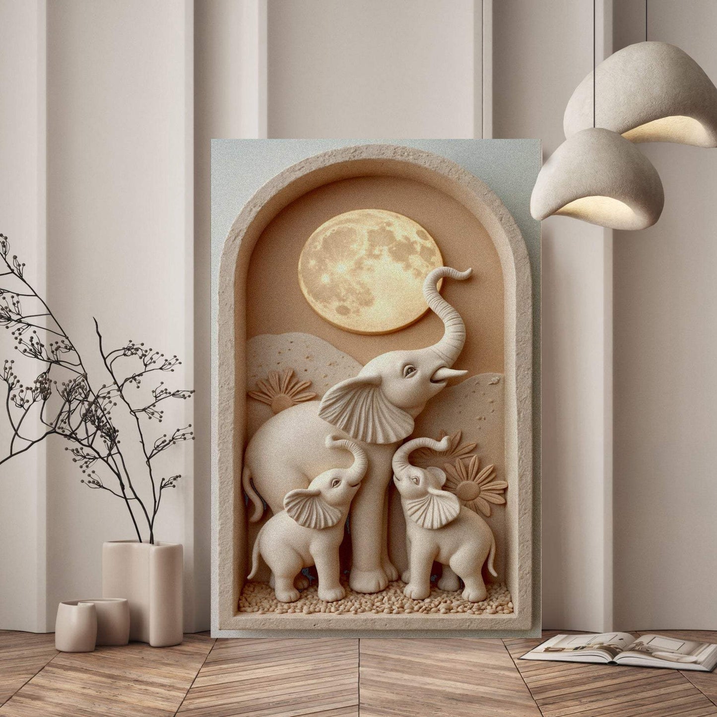 Elephant Harmony Wall Art - Tailored Canvases - Flyclothing LLC