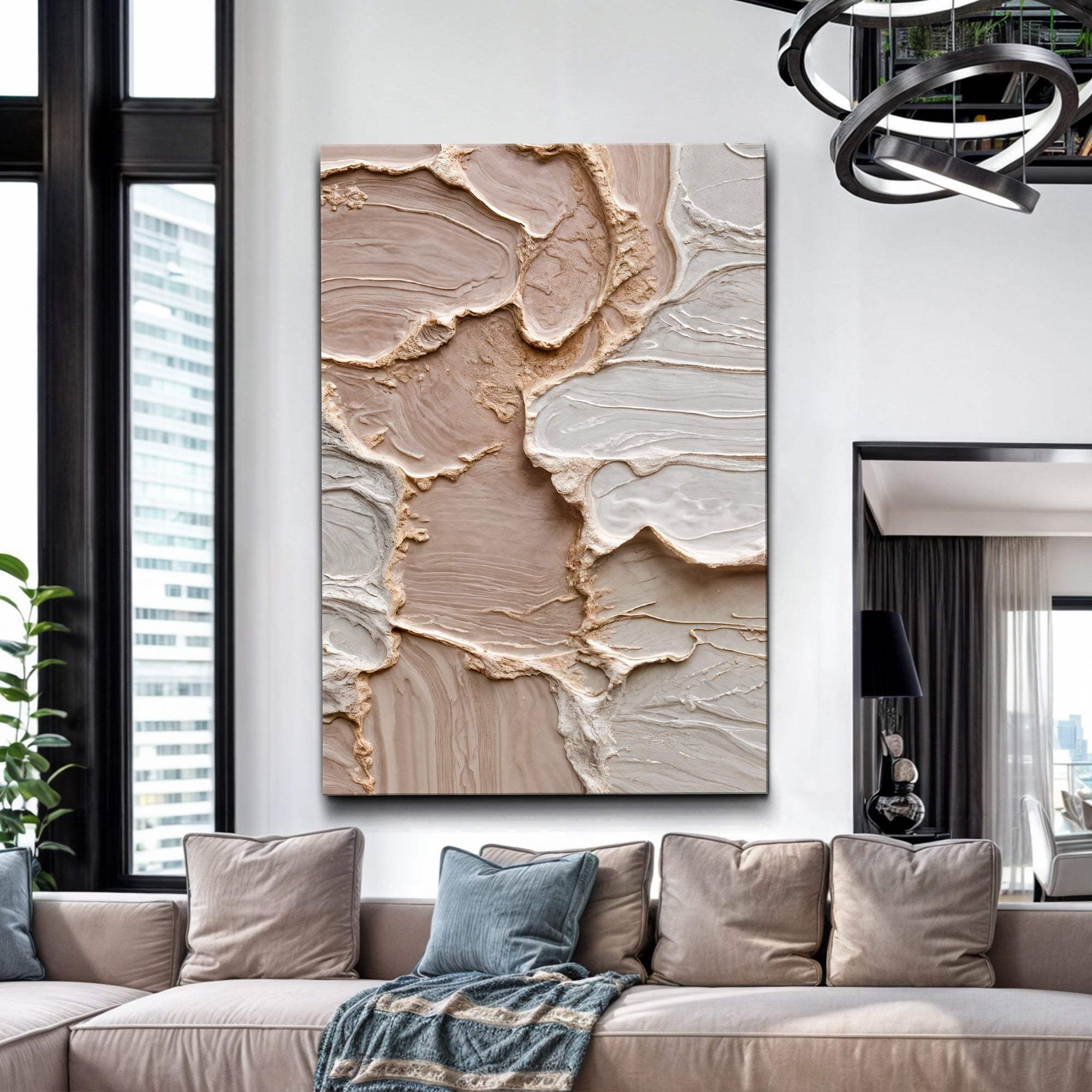 Ivory Minimalist Abstract Wall Art - Tailored Canvases - Flyclothing LLC