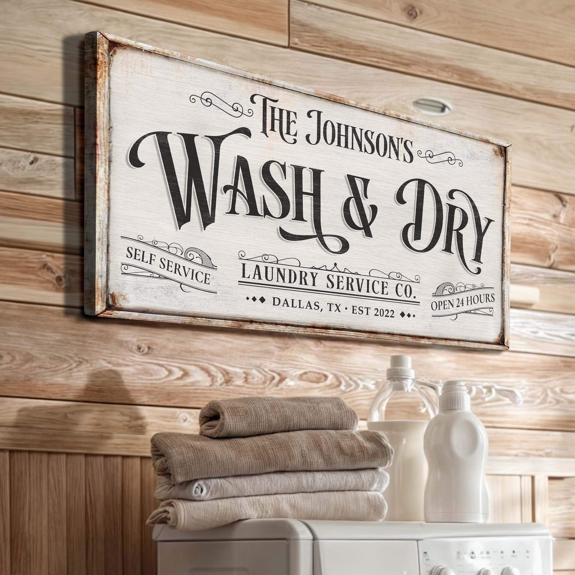Personalized Laundry Service Sign - Tailored Canvases - Flyclothing LLC