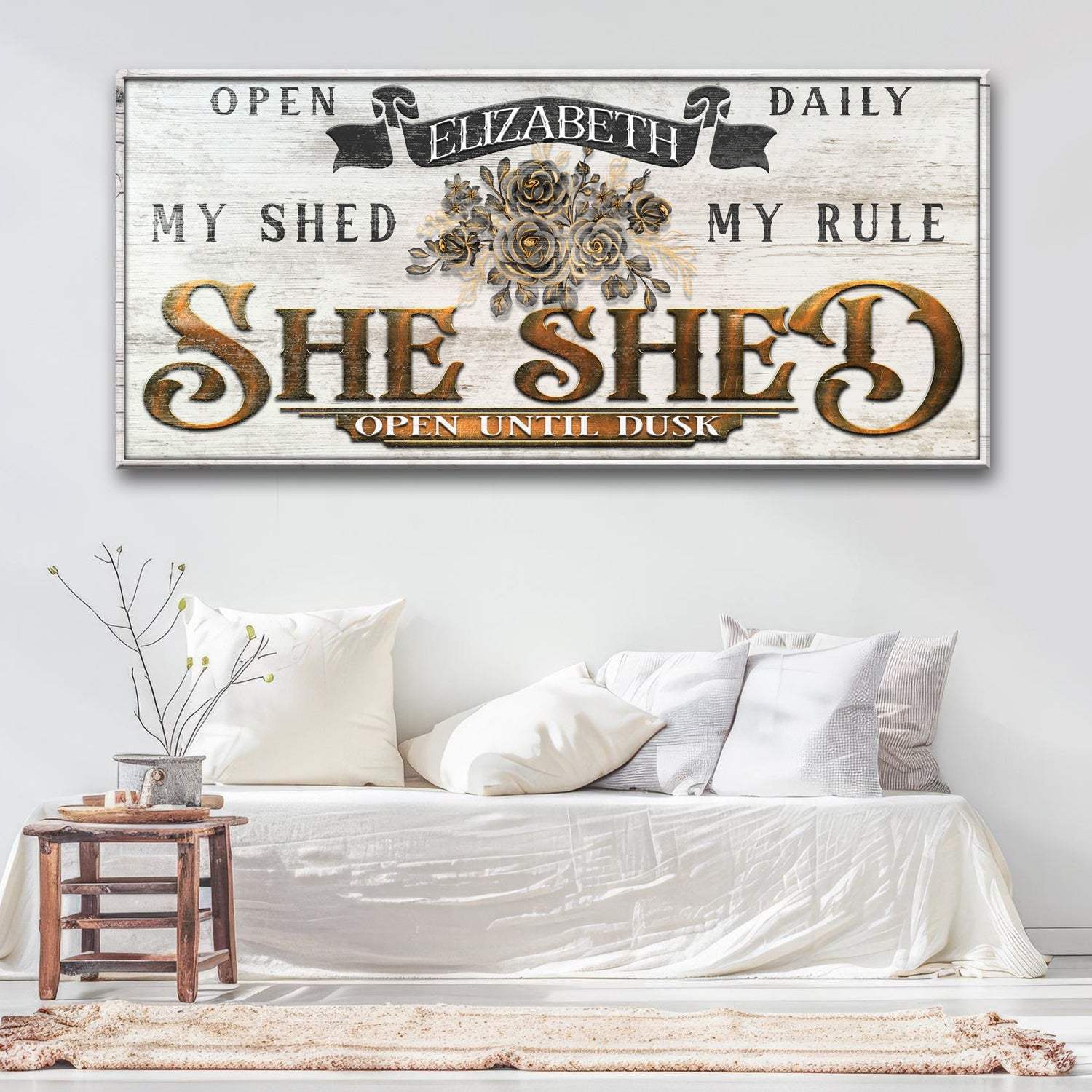 Personalized She Shed Sign X - Tailored Canvases - Flyclothing LLC