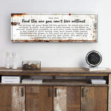 Find The One You Can't Live Without Family Sign - Tailored Canvases - Flyclothing LLC